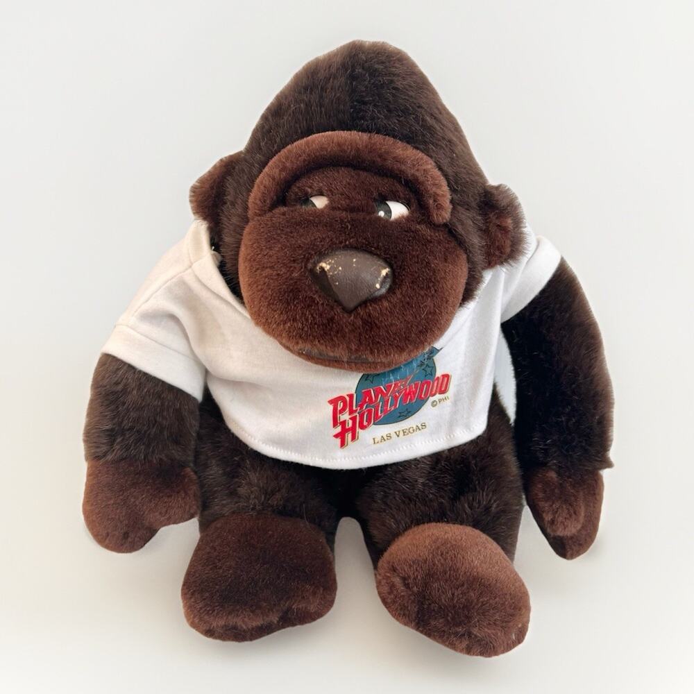 Vtg 90’s Planet Hollywood Las Vegas Side Eye Gorilla Plushie Stuffed Animal 9”